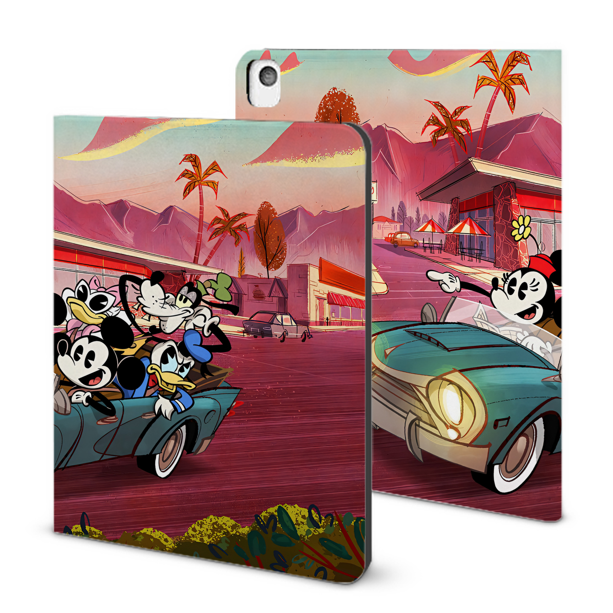 （画像用） ミッキーマウス Mickey Mouse IPadケース ペンホルダー付き ブックスタイルデザイン